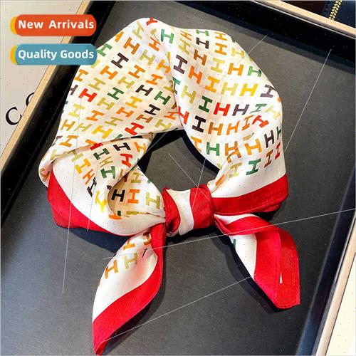 lk silk scarf 2023 Korea autumn winter new colorful letters