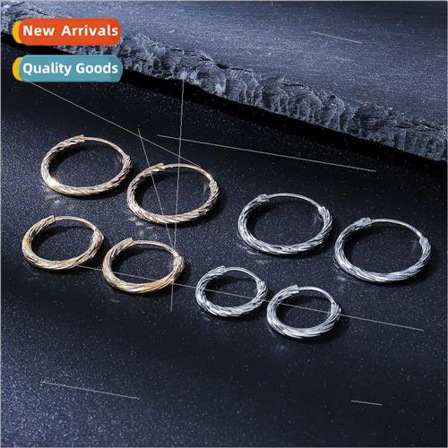 ins tanium steel spiral spring circle cold wind simple Mori