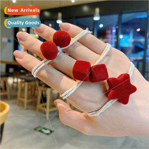 Autumn winter new velvet love heart hair circle star hair ro