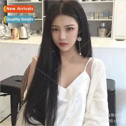Wig middle parting long cute sweet natural long high tempera