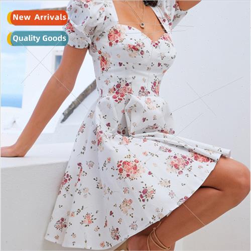 summer women dresses casual flora ladies retro skirt女连衣裙图片