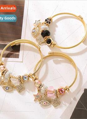 DIY Beaded Bracelet Stainless Steel Adjustable Couple Bracel