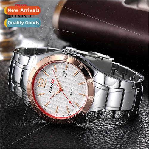 New casual men steel belt calendar watch fashion simple quar