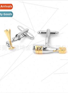 Personalized 3D Two Color Champagne Bottle Wine Glass Cuffli