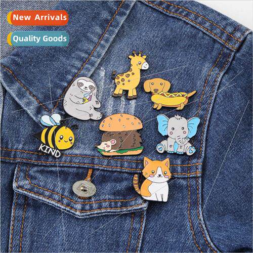 Cute Cartoon Student Brooch Backpack Collar Sloth Bread Hedg