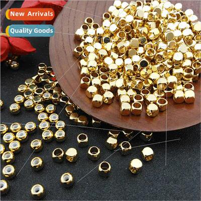 Copper gold-plated silicone spacer beads square beads posion