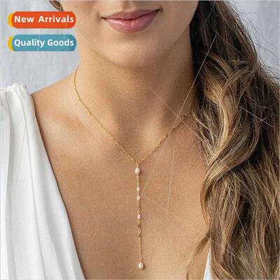 ins niche cold wind pearl pendant lip chain female wild simp