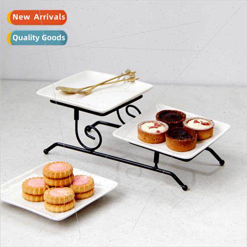 mple ceramic double-layer cake plate removable snacks fru pl