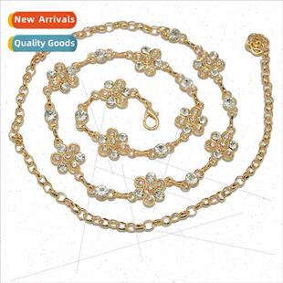 Europe ladies diamonds metal waist chain women hipster casua