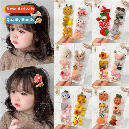 Girls cute full wrap cloth hair clips baby does not hurt hai