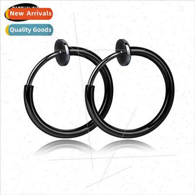 Tanium steel earrings are not easy to accessorise wh round w