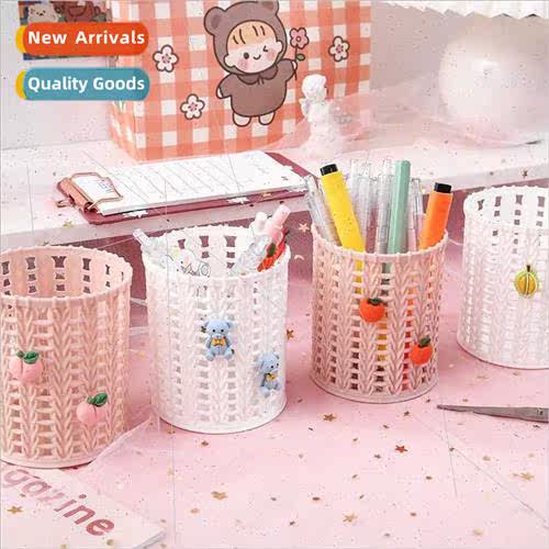 Creative imation rattan plastic pen holder multifunctional s