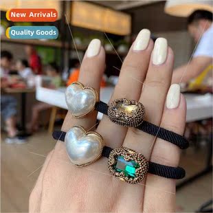 headband female band retro leather love elegant simple ins