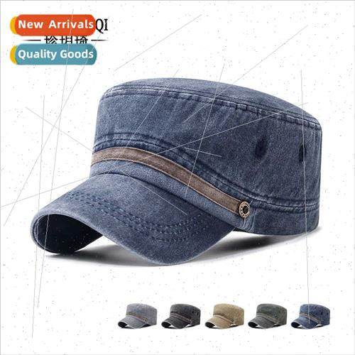 Washed hat do old cotton flat cap cotton breathable buckle d