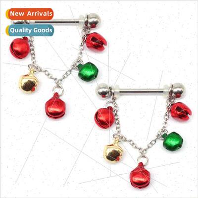 Europe colorful bell nipple ring chain nipple ring stainless
