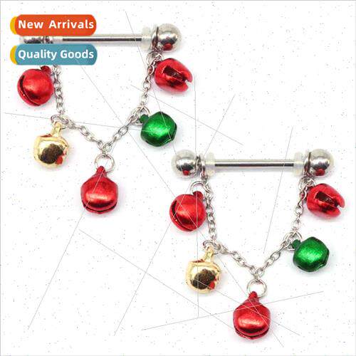 Europe colorful bell nipple ring chain nipple ring stainless