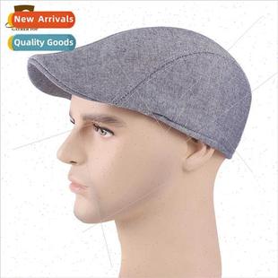 linen duck Forward Autumn hat cotton beret Spring tongue