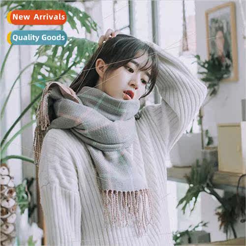 Scarf female winter Korean faux cashmere wool student plaid