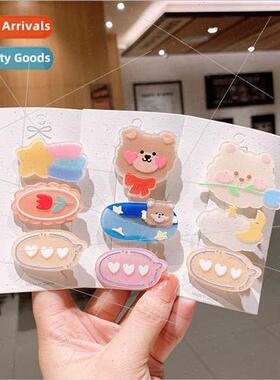 Cute bear hair clips female girl hair card summer duckbill c