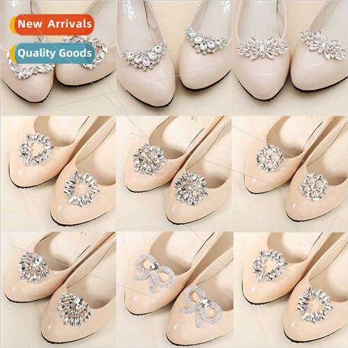 Creative  drop-shaped rhinestone shoe buckle flower sparklin