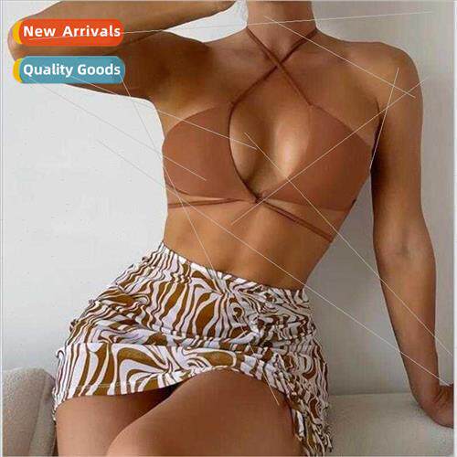 2023 New Europe Bikini Sexy Mesh Gathering Solid Color Spl T
