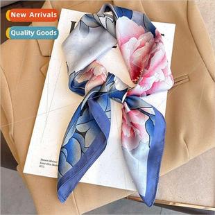 flower peony temperament small scarf Korean square fashion