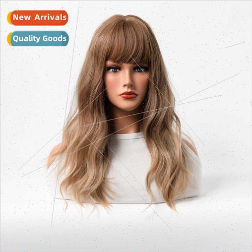 wigs Europe fashion blonde brown wig realistic breathable fu