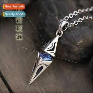 Necklace Zircon Men che Pendant Starmine Handsome Aquamarine