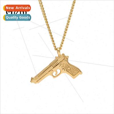 Europe Hip Hop Men Mini Pistol Pendant Minimalist Rifle Shap
