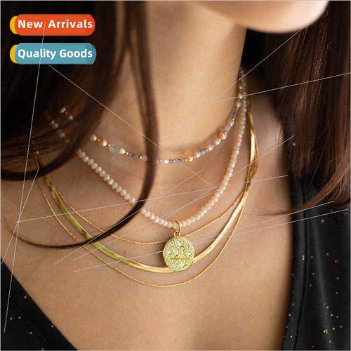 Bai Baihe jewelry devil eye gold coin pendant necklace femal