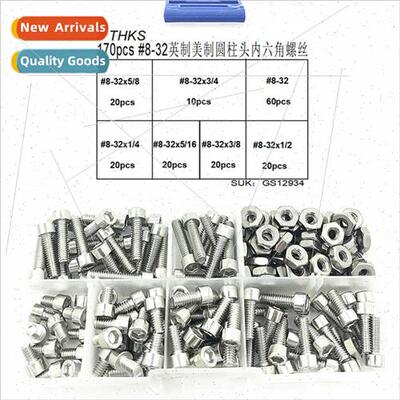 170pcs #8-32 BSP US Stainless Steel Cylindrical Head Hexagon