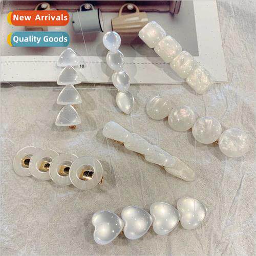 New 2021 imation cat eye stone love geometric hair clips ins