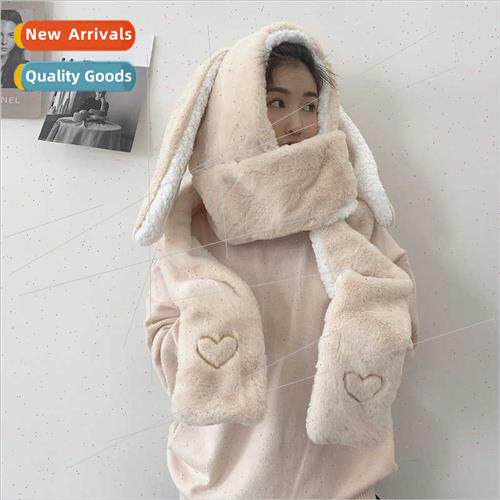 Hat female fall winter sweet cute rabb ears winter plush sca