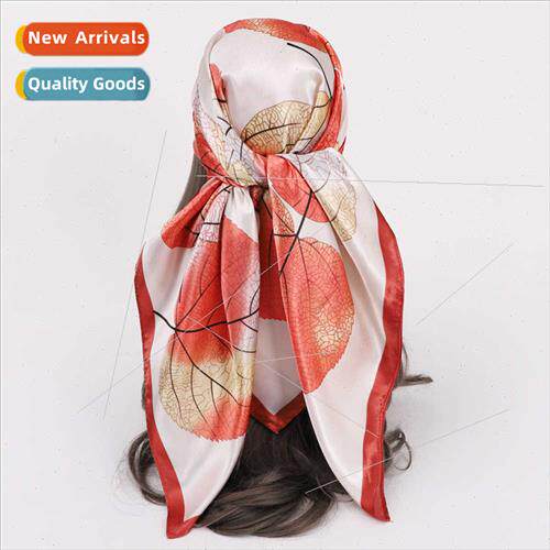 Spring summer new simulation silk scarf plant pattern 90cm s
