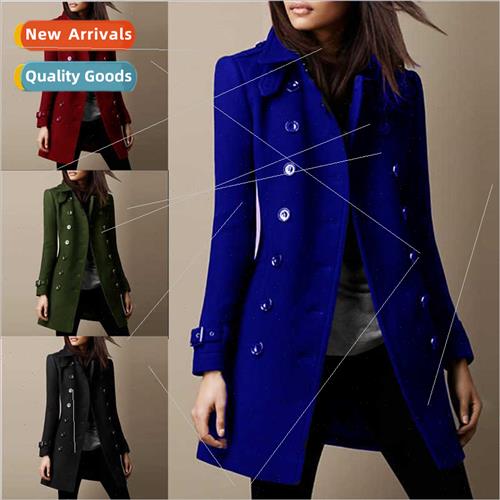2023 Fall Winter Double Breasted Casual Tweed Jacket Women