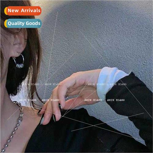 2022 new Korea circle hanging diamond earrings tide earrings