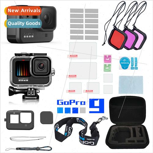 gopro 9 10 11 12 set waterprocase+silicone case+tri-color fi