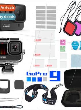 gopro 9 10 11 12 set waterprocase+silicone case+tri-color fi