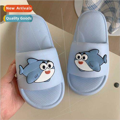 mple cute shark one word sandals slippers women summer solid