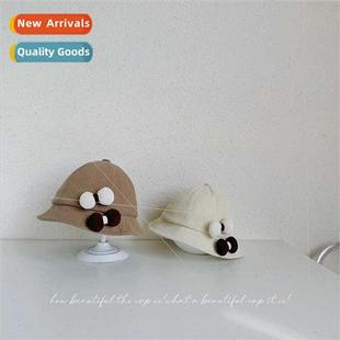 hat fisherman cute Korean windprofall Corduroy bow children