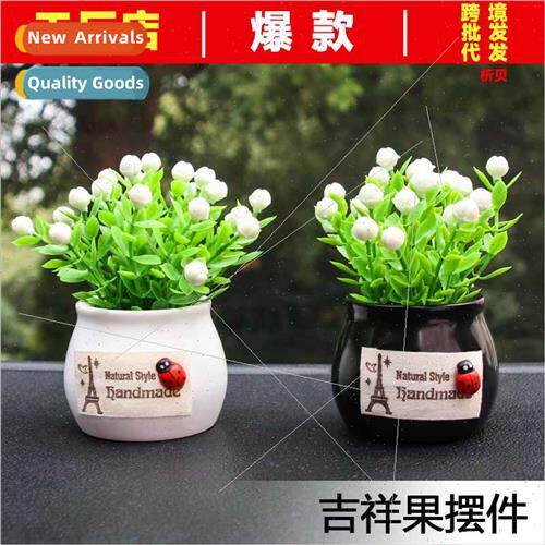 Car simulation flower pot ornament car fresh cartoon green p