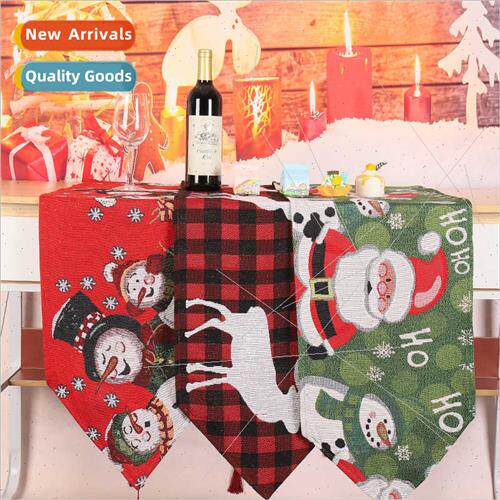 Christmas decorations electric embroidery knted cloth table