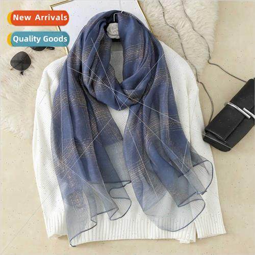 New plaid scarf female ~ fall winter fashion thin wool blend
