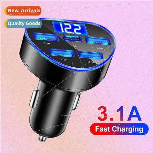 5-in-1 Ordinary Charger 3.1A Digal Car Charger 5-port Voltag