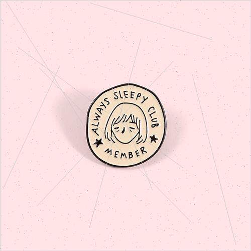Creative Always sleepy club enamel brooch personalised sleep