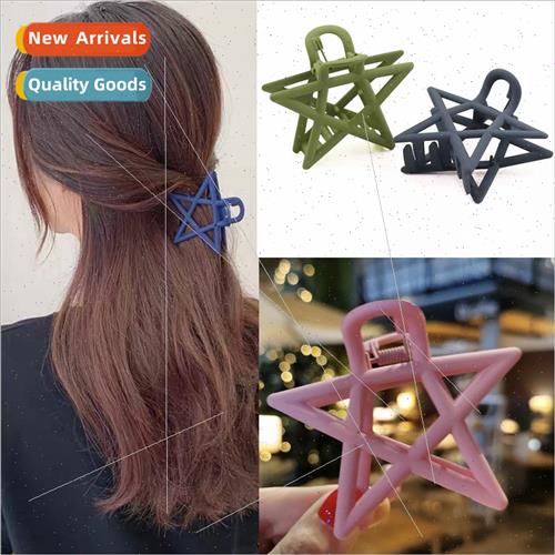 Large shower star grab clip frosted hairpin female back head