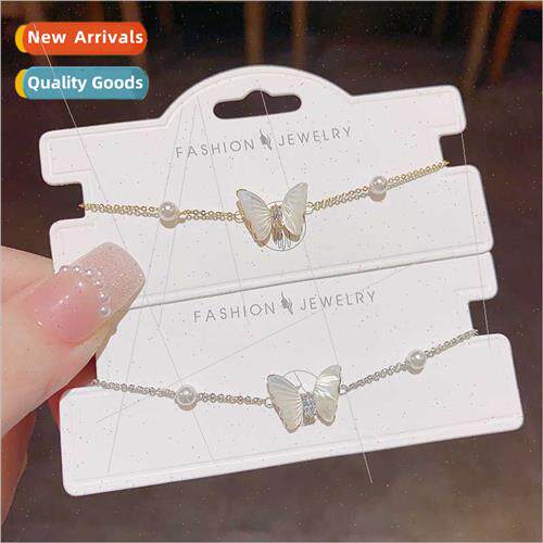Korea Fashion Aurora Butterfly Pearl Bracelet Women che Cold