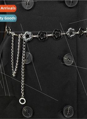 Double-sided waist chain female  design metal belt hundred d