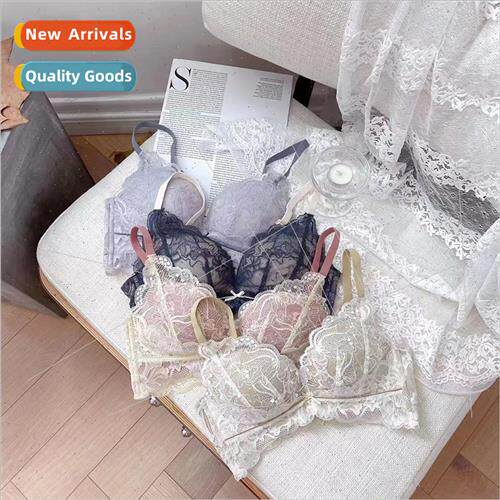 Sexy Japanese Lace Triangle Cup Bra and Panties Set Thick