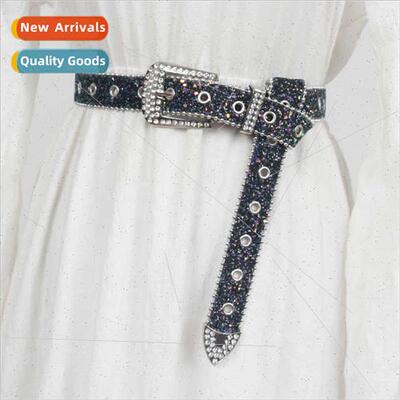 Belt women American retro ride jeans belt ins black fall hun